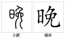 “晚”字源演變