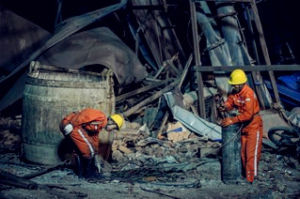 遼寧本溪思山嶺鐵礦炸藥爆炸事故現場