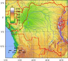 剛果民主共和國地形圖