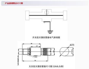 開關型天饋防雷器原理及尺寸圖