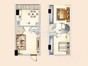 金色loft 47㎡複式戶型圖