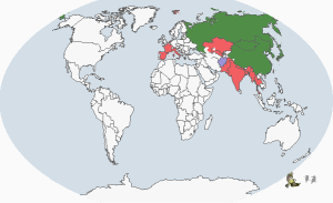 花臉鴨分布圖