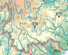 雲貴高原海拔示意圖