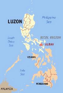 菲律賓地圖阿爾拜省 Albay