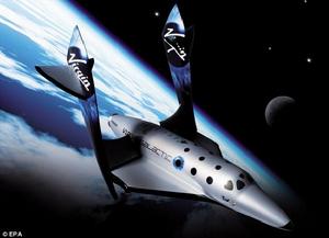“太空船二號”在亞軌道飛行的藝術構想圖。