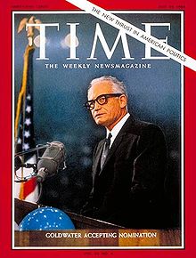 時代雜誌刊登戈德華特於1964年接受共和黨提名的封面。