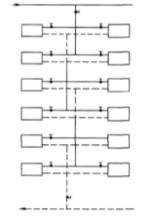 圖7單、雙管混合式供暖系統