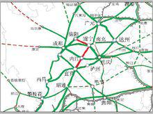 本線路在四川鐵路網中位置