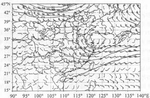 圖12006年6月1日20時500hPa風場和高度場