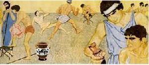 古代雅典學生在體育場所鍛鍊身體