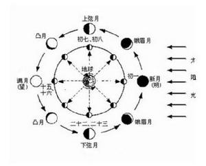 月球運行周期示意圖