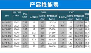 塑膠耐酸鹼磁力泵參數02