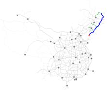 鶴大高速公路在全國高速網的位置