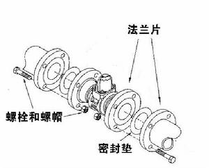 法蘭片與管道連線示意圖