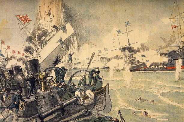 日俄“對馬海戰”油畫