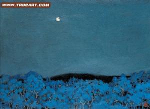 無月之夜  油畫
