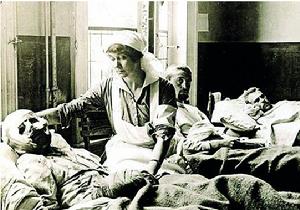 比利時安特衛普一家醫院照顧一戰傷員