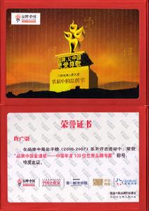 2006-2007品牌中國100位優秀品牌專家