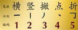 數字五筆輸入法惠邦五行碼數字與筆畫對照圖