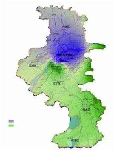 南京市PM2.5濃度分布圖