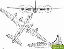 聯合B-32“統治者”轟炸機三視圖