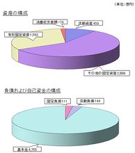 帝京大學2009年度資產構成圖