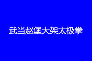 武當趙堡大架太極拳