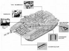 T-90C坦克的爆炸反應式裝甲和“窗簾”-1系統布置