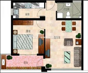 檳榔海山莊1房戶型圖1室1廳1衛1廚62.01平