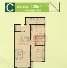 兩室兩廳一衛109㎡C戶型圖