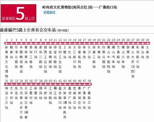 佛山公交旅遊城巴5路