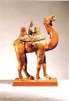 唐三彩胡人騎駱駝俑