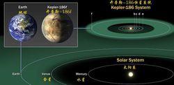 恆星系統與太陽系的比較（示意圖）