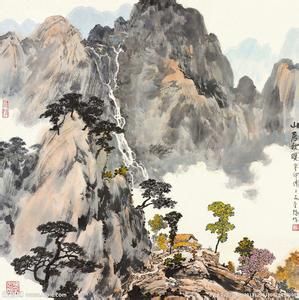 清羅牧山居秋色圖