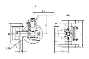 L型三通球閥結構圖