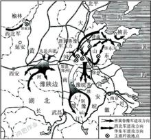 劉鄧千里躍進大別山形勢