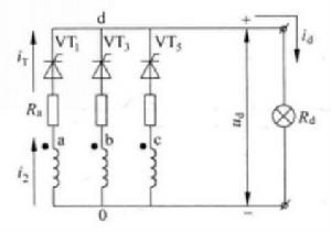 三相半波共陰極組可控整流電路
