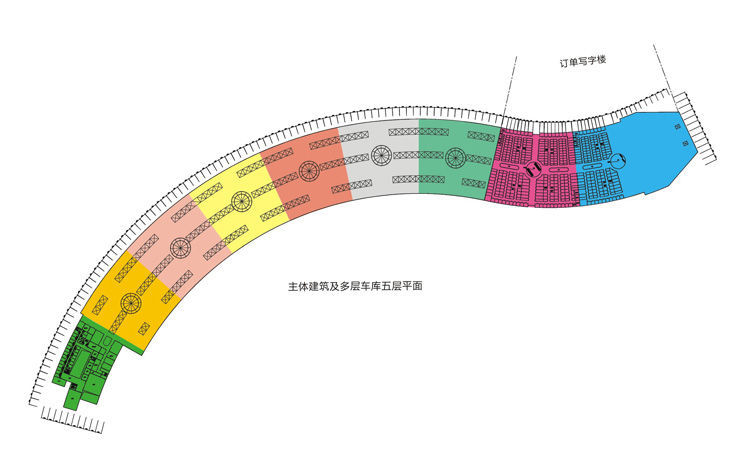 主體建築及多層車庫五層平面