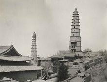 1910年拍攝文筆三峰的其餘二塔（劉斌元制）