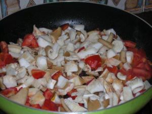 蘑菇番茄煮黃豆