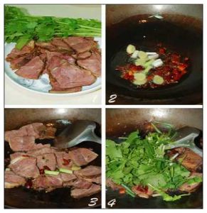 滷牛肉炒香菜——製作過程