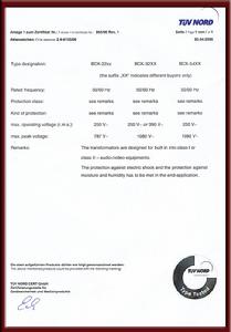 BCK-22,32,54TUV 證書