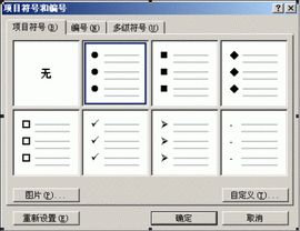 項目符號和編號