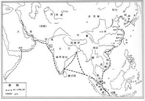 唐代海上“絲綢之路”示意圖