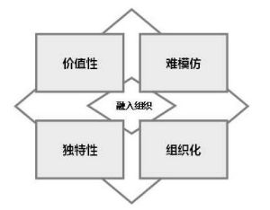 項目型企業的核心能力應該要圍繞著以下四個特徵來展開，這四個特徵也就是識別某項因素是否構成企業核心能力的重要標準。