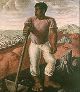 （圖）巴西畫家波爾蒂納里的作品《咖啡工》