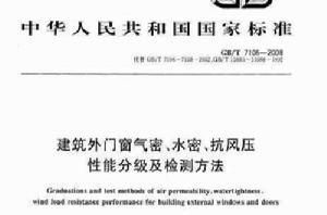 建築外門窗氣密、水密、抗風壓性能分級及檢測方法