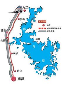 昌九城際鐵路線路及各停靠站