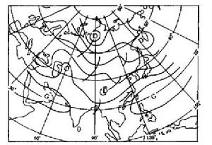 圖3 冷鋒雲系與倒槽雲繫結合型氣旋生成前24小時700hPa形勢圖