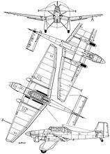 Ju 87A-2 三面圖